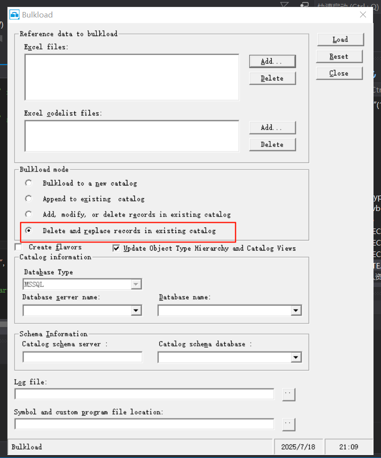 Bulkload中delete and replace导入模式